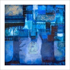 Tibetan Prayers 1 (blue) by Deva Padma